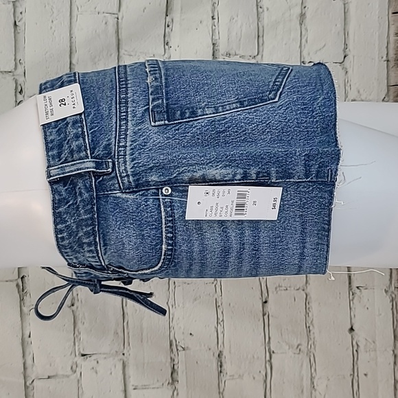 PacSun Stretch Low Rise Raw Hem Denim Shorts in Light Blue - NWT - Picture 6 of 16